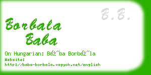 borbala baba business card